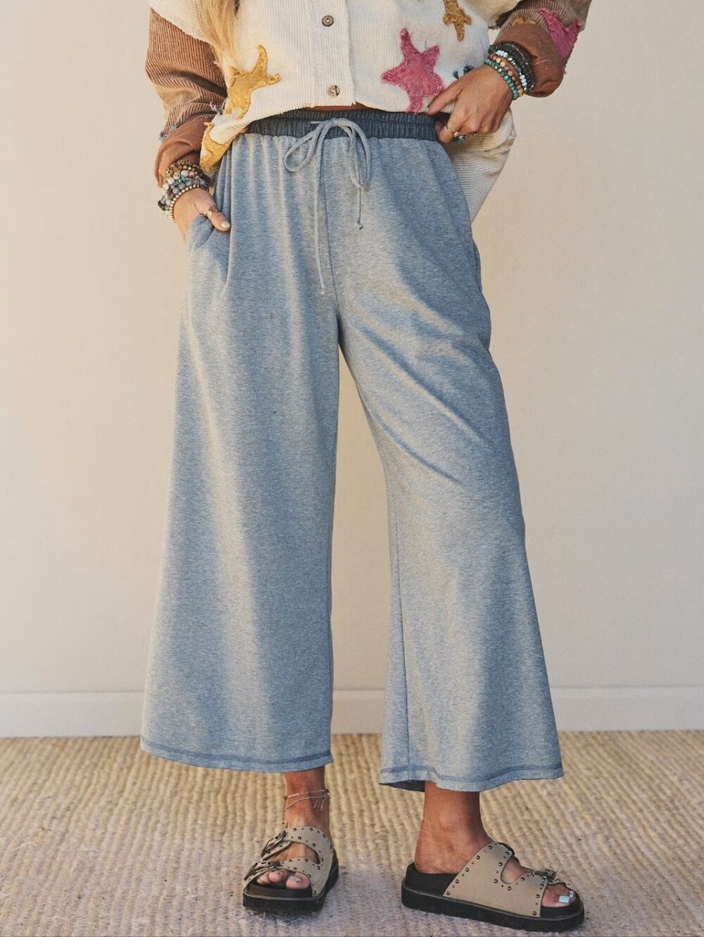 Three Bird Nest Jodi Wide Leg Crop Pant NWOT L